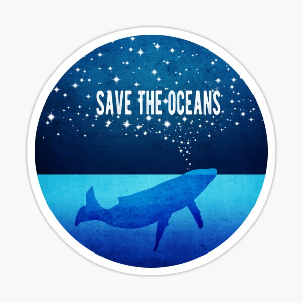 Save the Oceans - Star Spouting Whale Sticker
