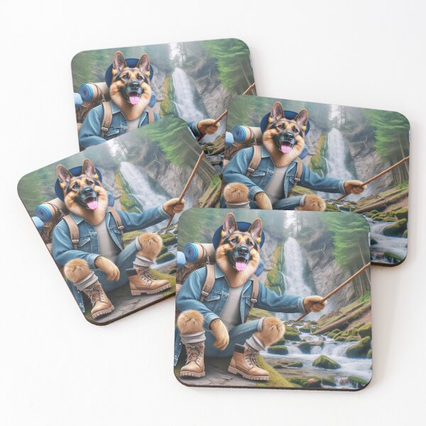 Item preview, German Shepherd Social Media Celebrity on a Hike while taking a Selfie designed and sold by TheDogOnIt.