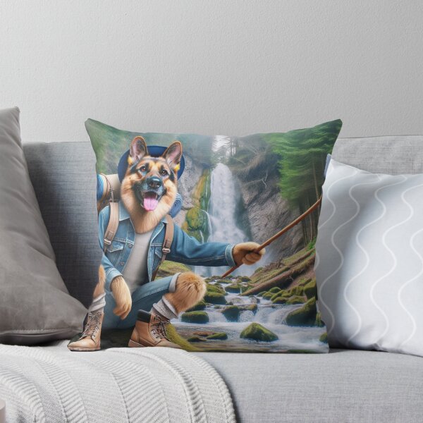 Item preview, German Shepherd Social Media Celebrity on a Hike while taking a Selfie designed and sold by TheDogOnIt.