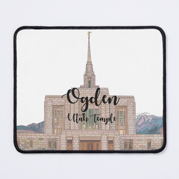 Item preview, Ogden Utah Temple (Calligraphy with mountains) designed and sold by HannahJaynVanderwerff.