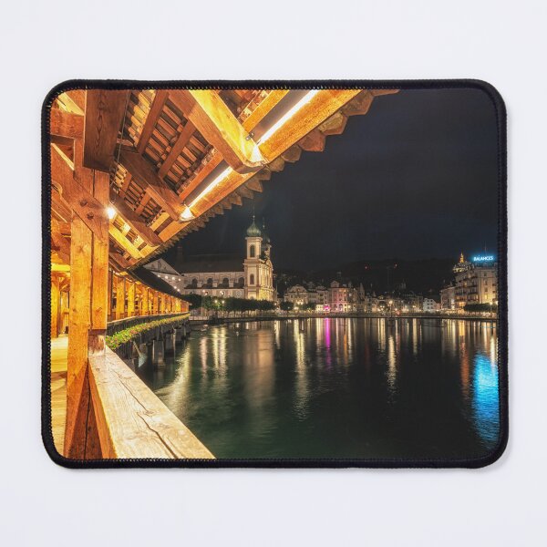 Item preview, chapel bridge and lucerne at night designed and sold by aaronchoi.