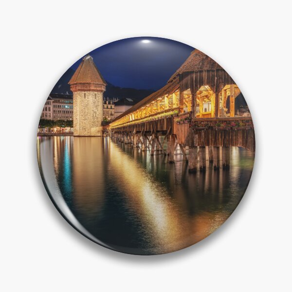 Item preview, chapel bridge and lucerne at night designed and sold by aaronchoi.