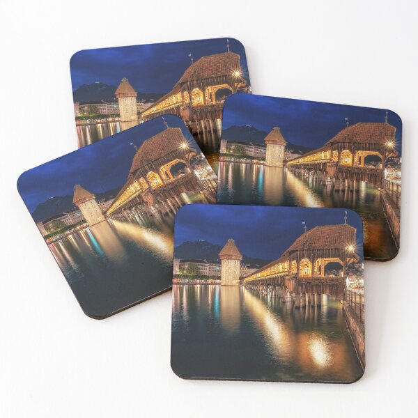 Item preview, chapel bridge and lucerne at night designed and sold by aaronchoi.