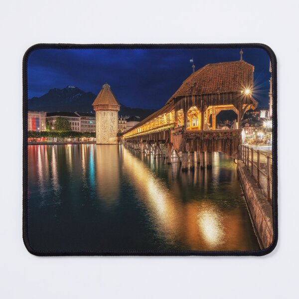 Item preview, chapel bridge and lucerne at night designed and sold by aaronchoi.