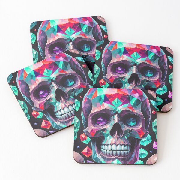 Item preview, Cool Geometric Crystal Skull Art Pattern designed and sold by TheArtOfPat.