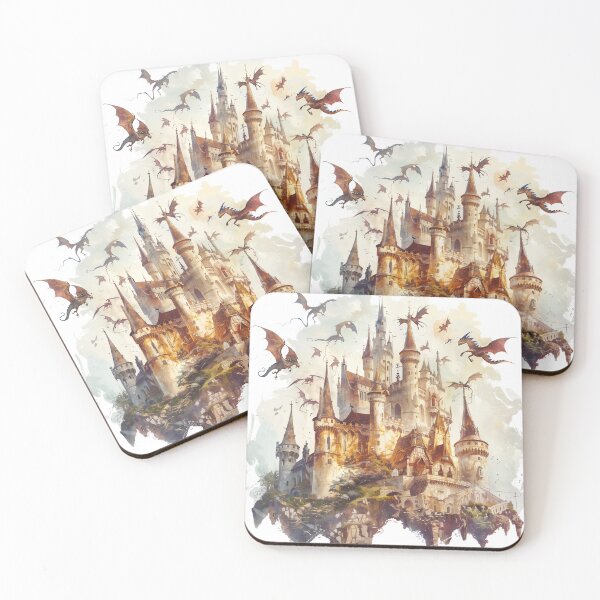 Item preview, Enchanted Fortress Among Dragons designed and sold by Chaotic Cuties.