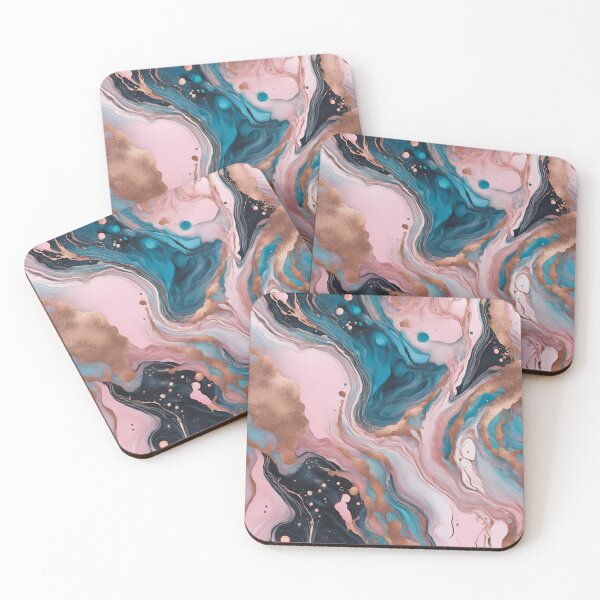 Item preview, Marble in Pink and Blue tones with Rose Gold accents designed and sold by Artsy-Appeal.