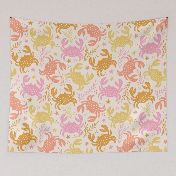 Item preview, Playful Beach Crabs - Warm Tones designed and sold by Illustrated by Nat.