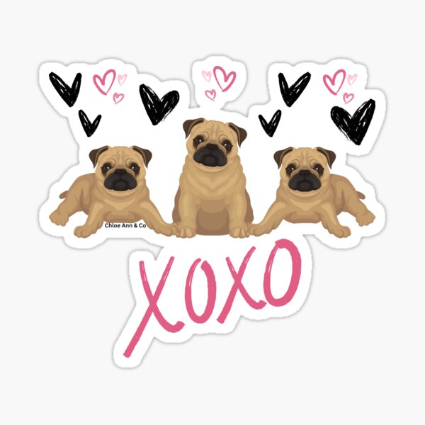 Item preview, Xoxo Pug Design  designed and sold by ChloeAnnandCo.