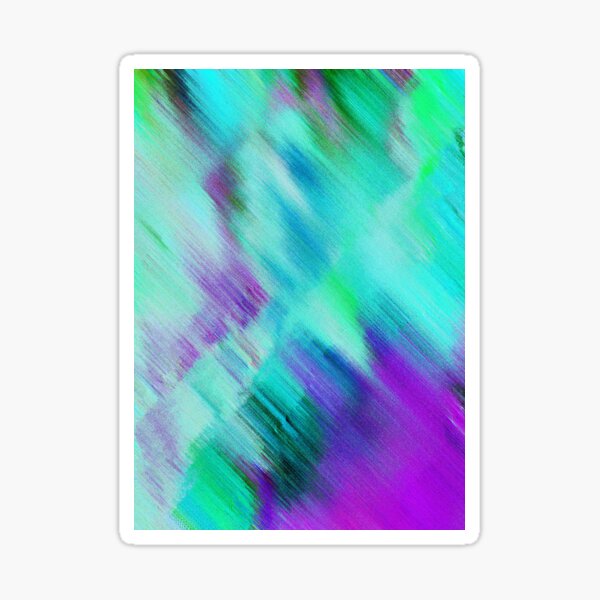 Open World Abstract Cascade Glitch Art Sticker
