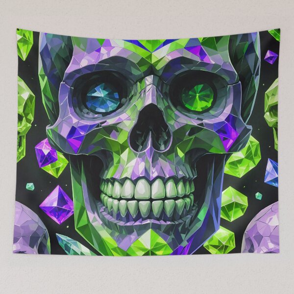 Item preview, Cool Geometric Crystal Skull Art Pattern designed and sold by TheArtOfPat.