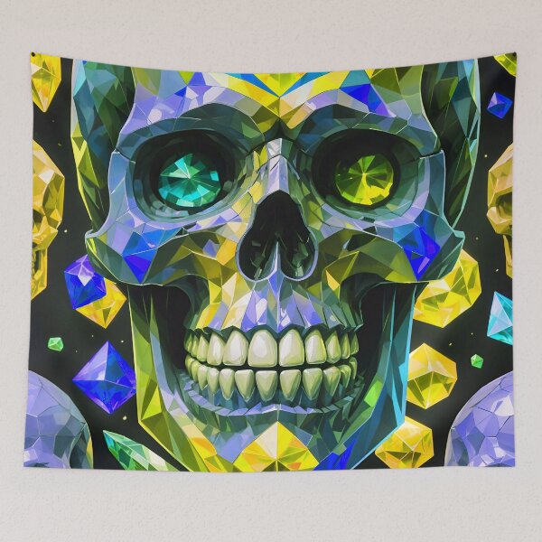 Item preview, Cool Geometric Crystal Skull Art Pattern designed and sold by TheArtOfPat.