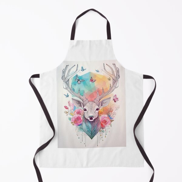Artikelvorschau, Aquarell Hirsch in Blumen - schöner Wildblumengarten und Schmetterlinge entworfen und verkauft von navitalidesign.