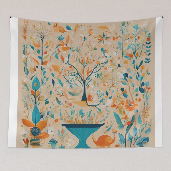 Item preview, Birds Floral Vintage Pattern designed and sold by FitEnvy.
