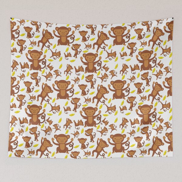 Item preview, Cheeky Cartoon Monkey Banana Cute Pattern designed and sold by SZPdezigns.