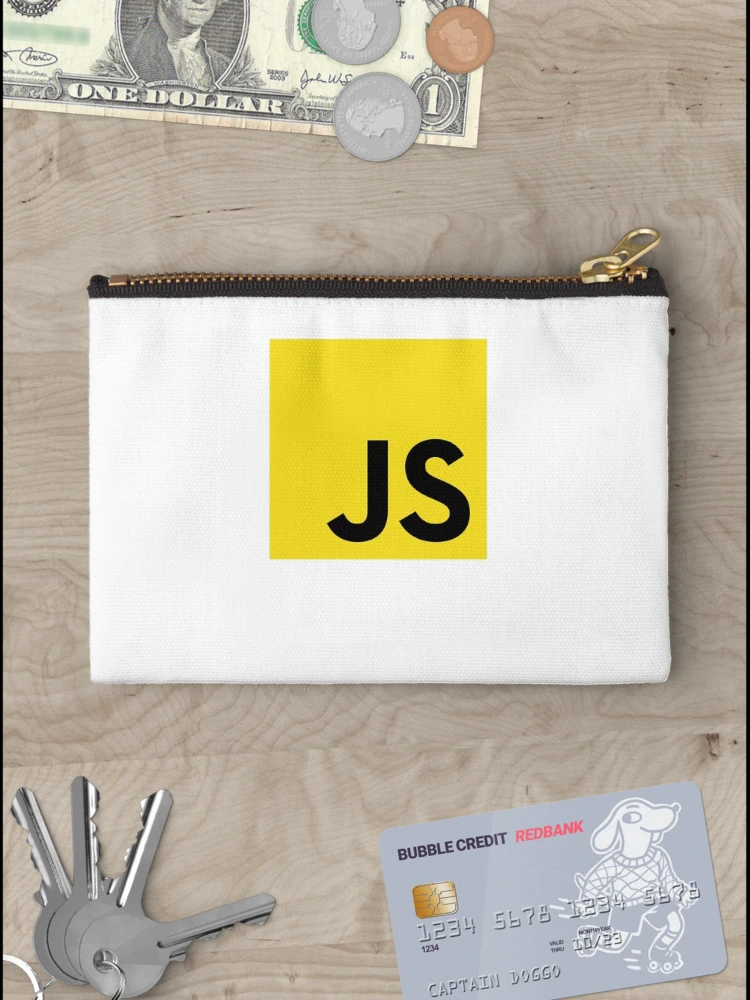 Thumbnail 3 of 4, Zipper Pouch, JavaScript EcmaScript Unofficial Logo Sweatshirt designed and sold by Rainwater Merch.