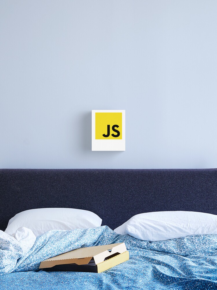 Thumbnail 2 of 3, Canvas Print, JavaScript EcmaScript Unofficial Logo Sweatshirt designed and sold by rainwater11.