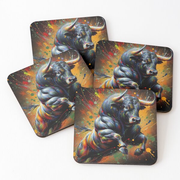 Item preview, Raging Bull Splatter Paint Art designed and sold by DroopysDesigns.