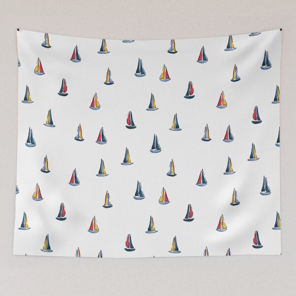 Item preview, Nautical - Sailboats (Red & Blue) designed and sold by littlearrow.
