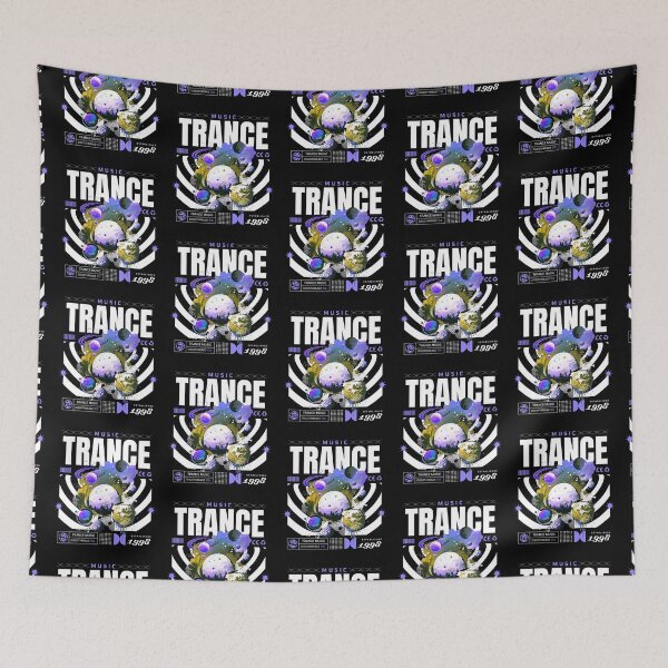 Aperçu de l'œuvre TRANCE - Scène Trippy (blanc)  créée et vendue par Discothreadz.