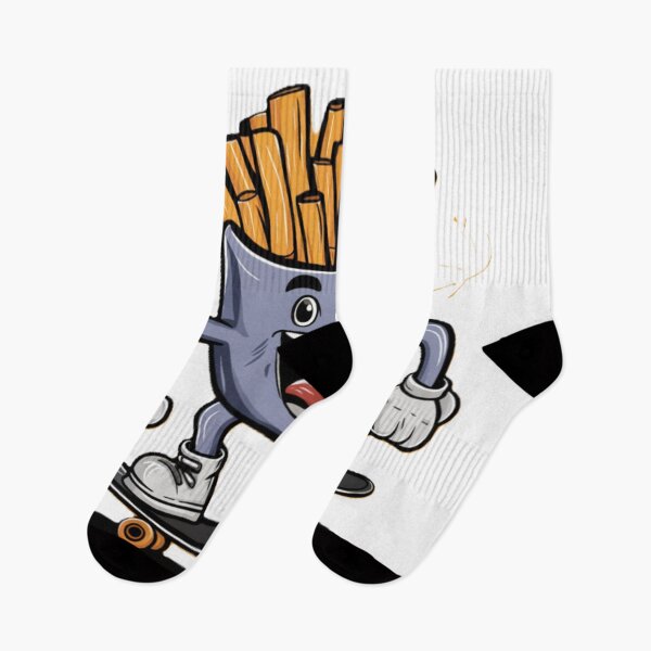 Item preview, Funny French Fries Skateboarding designed and sold by LahdilART.