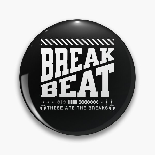 Item preview, BREAKBEAT  - Slant Font Breaks (white)  designed and sold by Discothreadz.