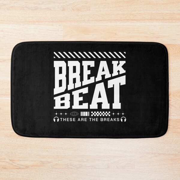 Item preview, BREAKBEAT  - Slant Font Breaks (white)  designed and sold by Discothreadz.