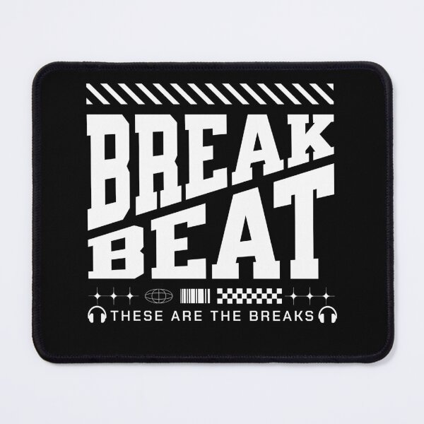 Item preview, BREAKBEAT - Slant Font Breaks (white) designed and sold by Discothreadz.