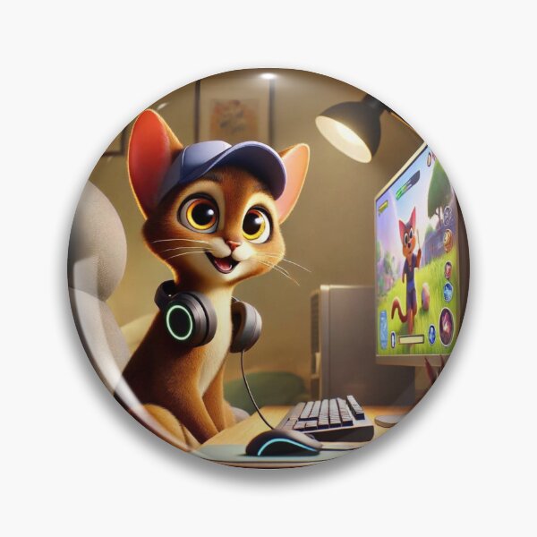 Item preview, Gamer Abyssinian Cat designed and sold by Sillytoe.