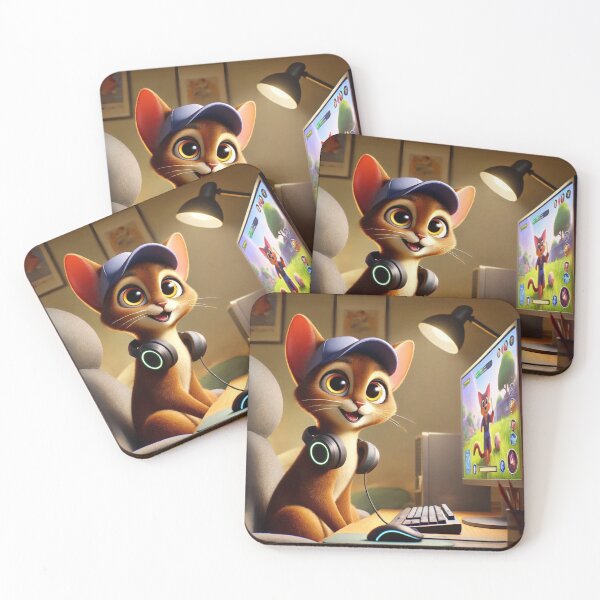 Item preview, Gamer Abyssinian Cat designed and sold by Sillytoe.