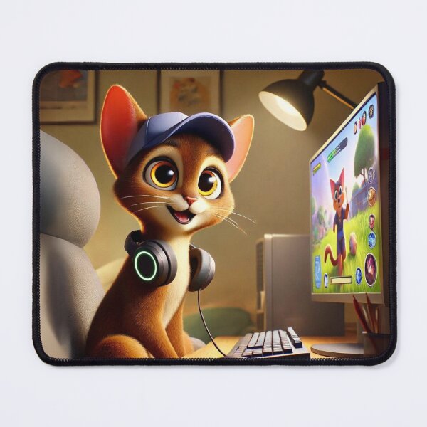 Item preview, Gamer Abyssinian Cat designed and sold by Sillytoe.