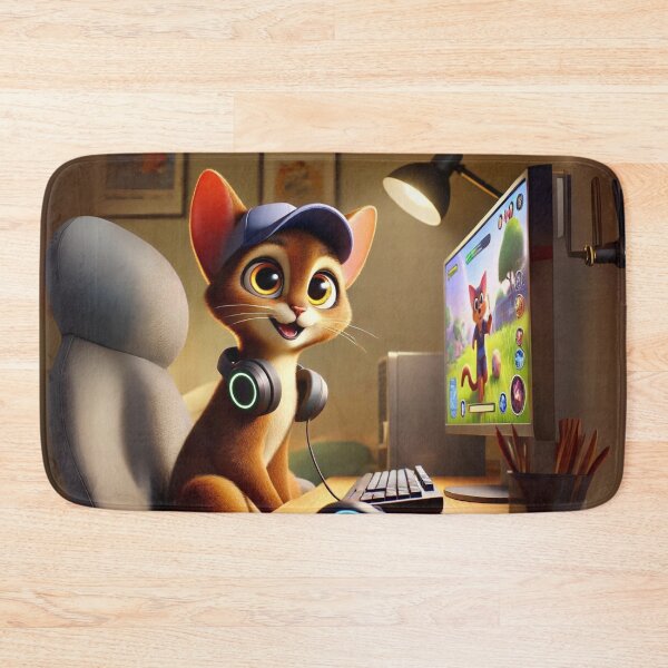 Item preview, Gamer Abyssinian Cat designed and sold by Sillytoe.