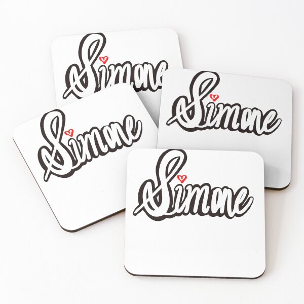 Item preview, Simone girls name woman women’s first name in white cursive calligraphy personalised personalized customized name Gift for Simone designed and sold by Artonmytee.