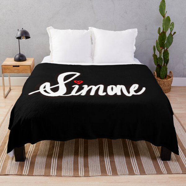 Item preview, Simone girls name woman women’s first name in white cursive calligraphy personalised personalized customized name Gift for Simone designed and sold by Artonmytee.