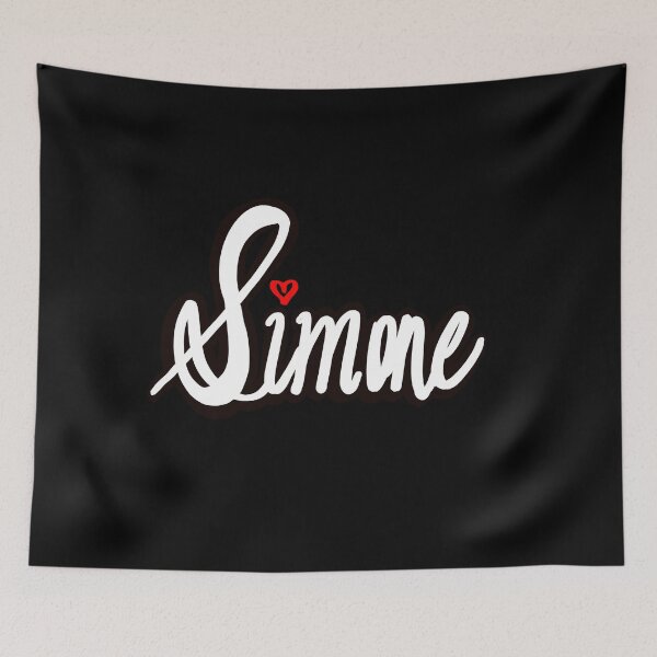 Item preview, Simone girls name woman women’s first name in white cursive calligraphy personalised personalized customized name Gift for Simone designed and sold by Artonmytee.