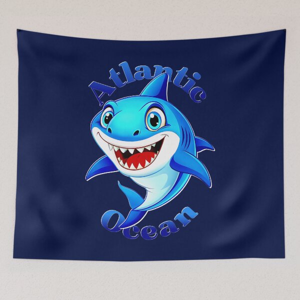 Item preview, Cheerful Cartoon Shark - Atlantic Ocean Graphic designed and sold by VikArtStudio.