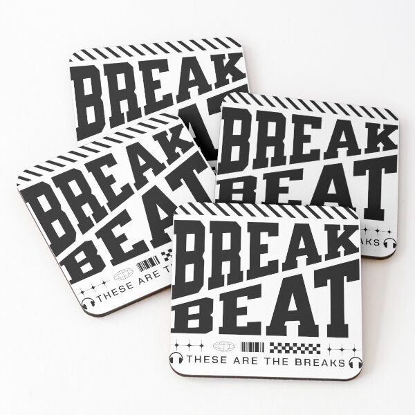 Item preview, BREAKBEAT  - Slant Font Breaks (black)  designed and sold by Discothreadz.
