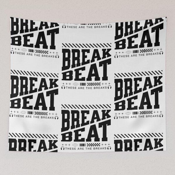 Item preview, BREAKBEAT  - Slant Font Breaks (black)  designed and sold by Discothreadz.