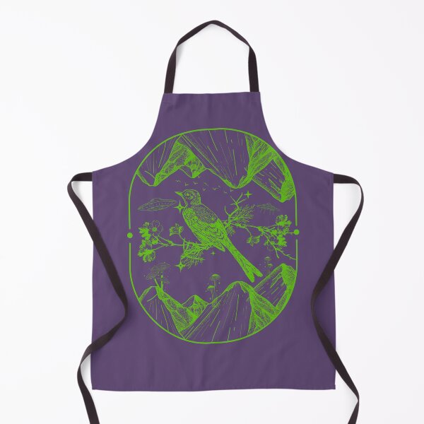 Item preview, Birds and ovnis in the sky. surreal design. graphics wild nature. Green design. ovni designed and sold by inventosbyjuli.
