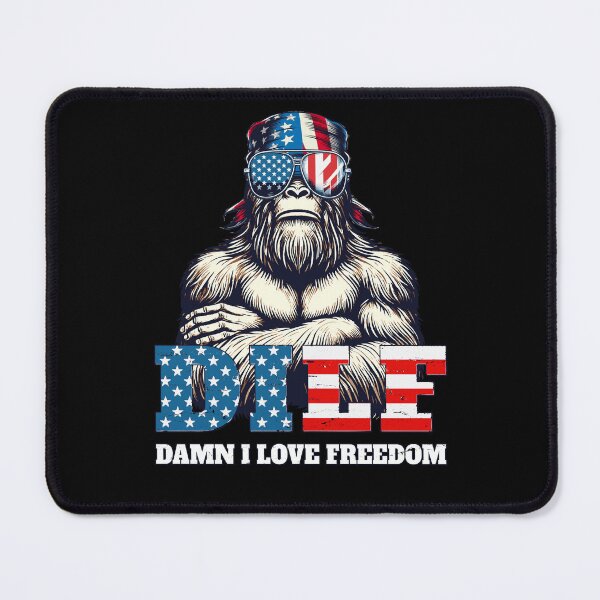 Item preview, DILF Damn I Love Freedom Funny 4th Of July Patriotic Bigfoot designed and sold by BCreative4U.