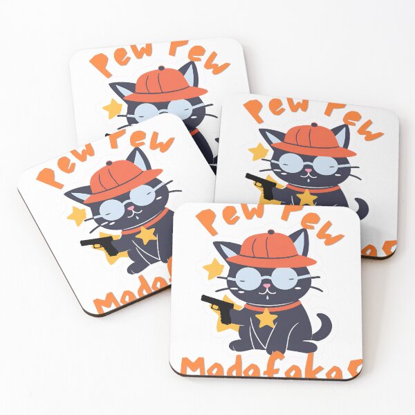 Item preview,  Funny Cat with Gun "Pew Pew Madafakas" Design designed and sold by SPfashon.