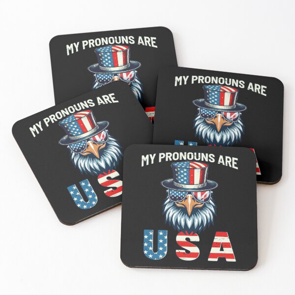 Item preview, My Pronouns Are USA American 4th of July Funny Eagle designed and sold by BCreative4U.