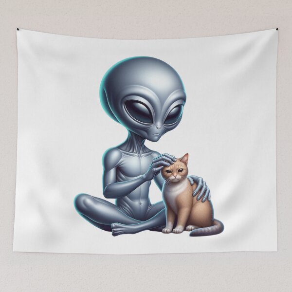 Item preview, Alien and Cat Playtime designed and sold by JesNoh.