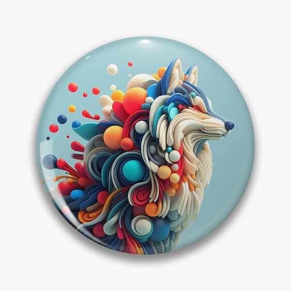 Item preview, a wolf minimalistic colorful organic forms designed and sold by kengshutters.