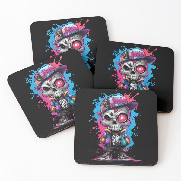 Item preview, Cool Graffiti Urban Skull Art with Neon Colors designed and sold by markymaarty.