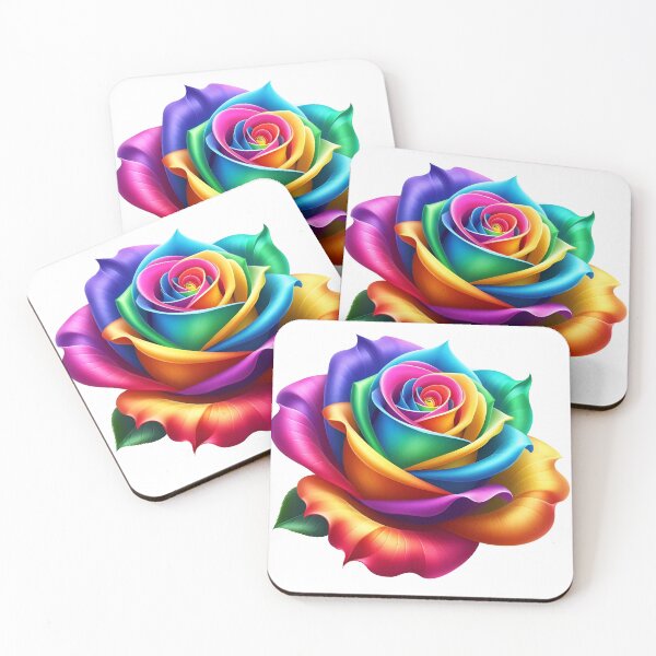 Item preview, Rainbow Rose: A Bloom of Vibrant Wonder designed and sold by daruneenok.