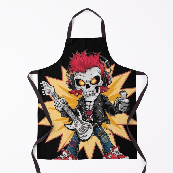 Item preview, Rockstar Skull with Electric Guitar and Fiery Hair designed and sold by markymaarty.