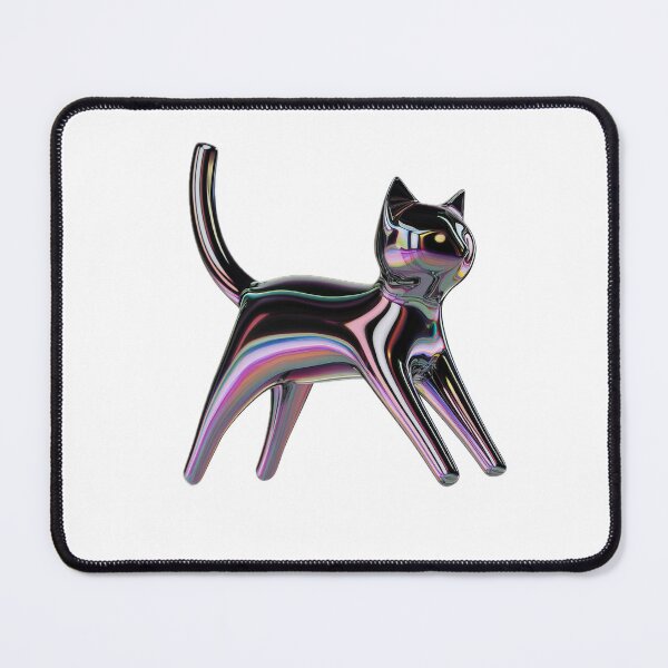 Item preview, holographic 3d cat render illustration designed and sold by ilomuilo.