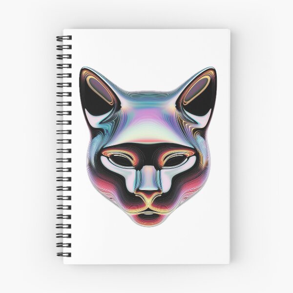 Item preview, holographic 3d cat portrait render illustration designed and sold by ilomuilo.