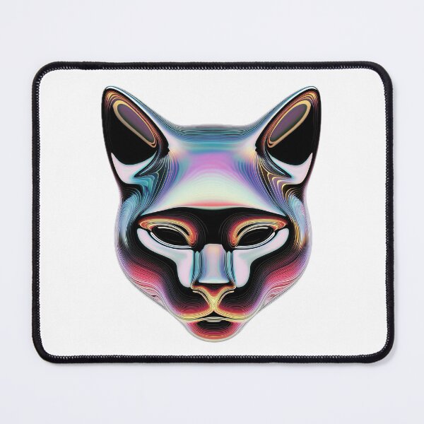 Item preview, holographic 3d cat portrait render illustration designed and sold by ilomuilo.